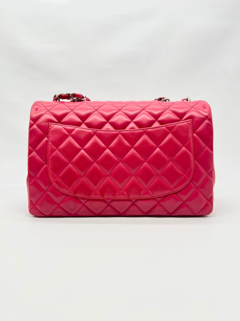 Jumbo Classic D Flap Lambskin Fuchsia SHW