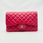 Jumbo Classic D Flap Lambskin Fuchsia SHW