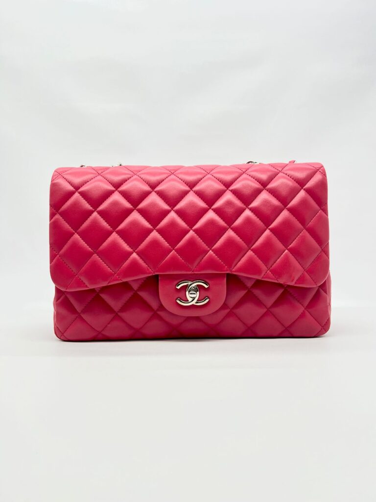 Jumbo Classic D Flap Lambskin Fuchsia SHW