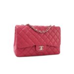 Jumbo Classic D Flap Lambskin Fuchsia SHW