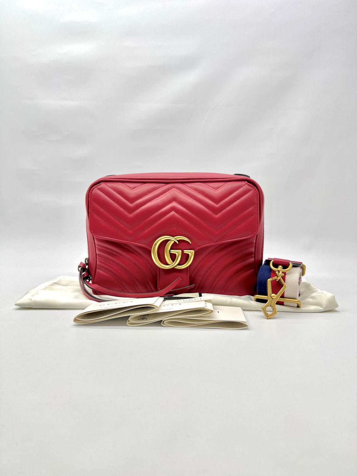 Marmont Zip Top Handle Red GHW