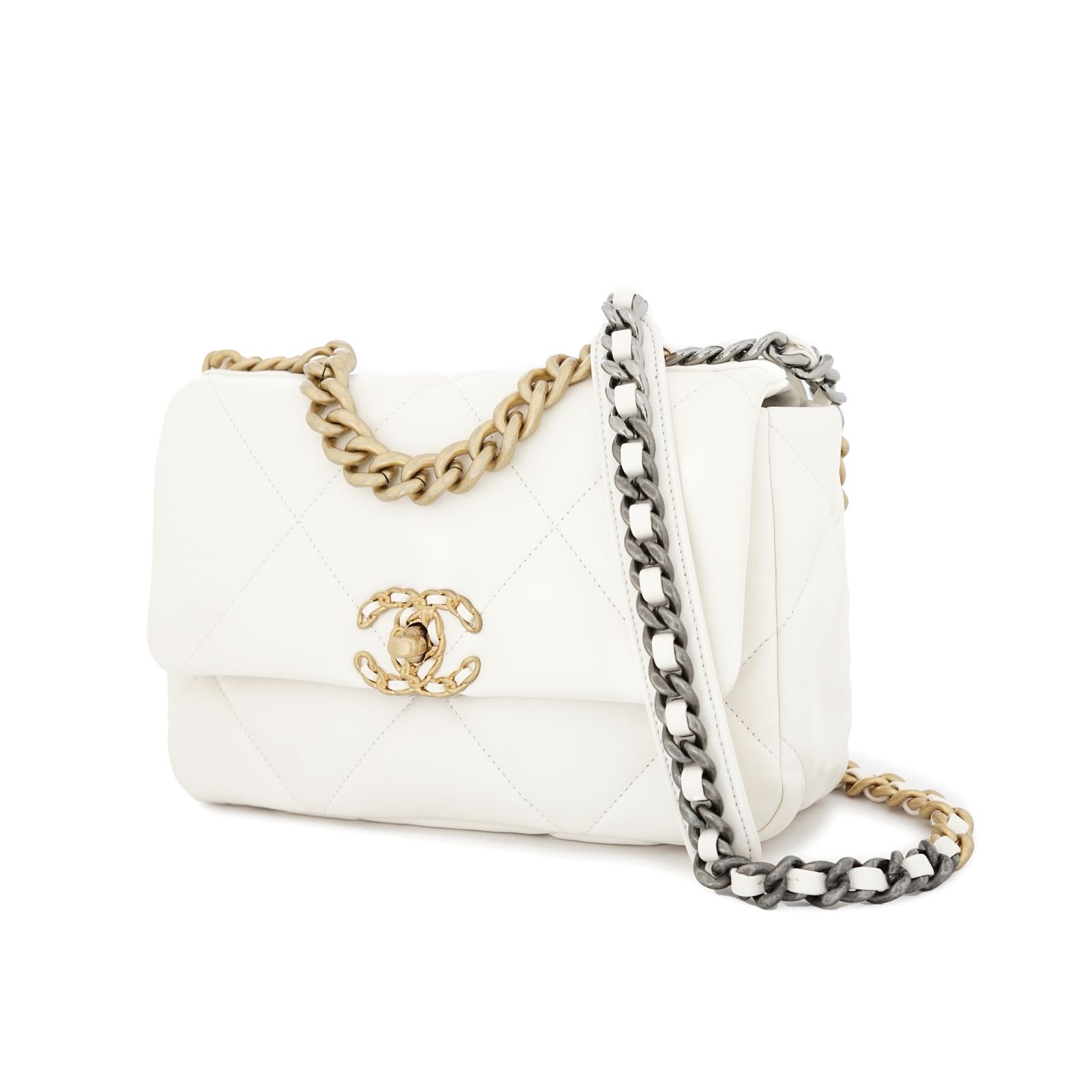 C19 Small Lambskin White GHW