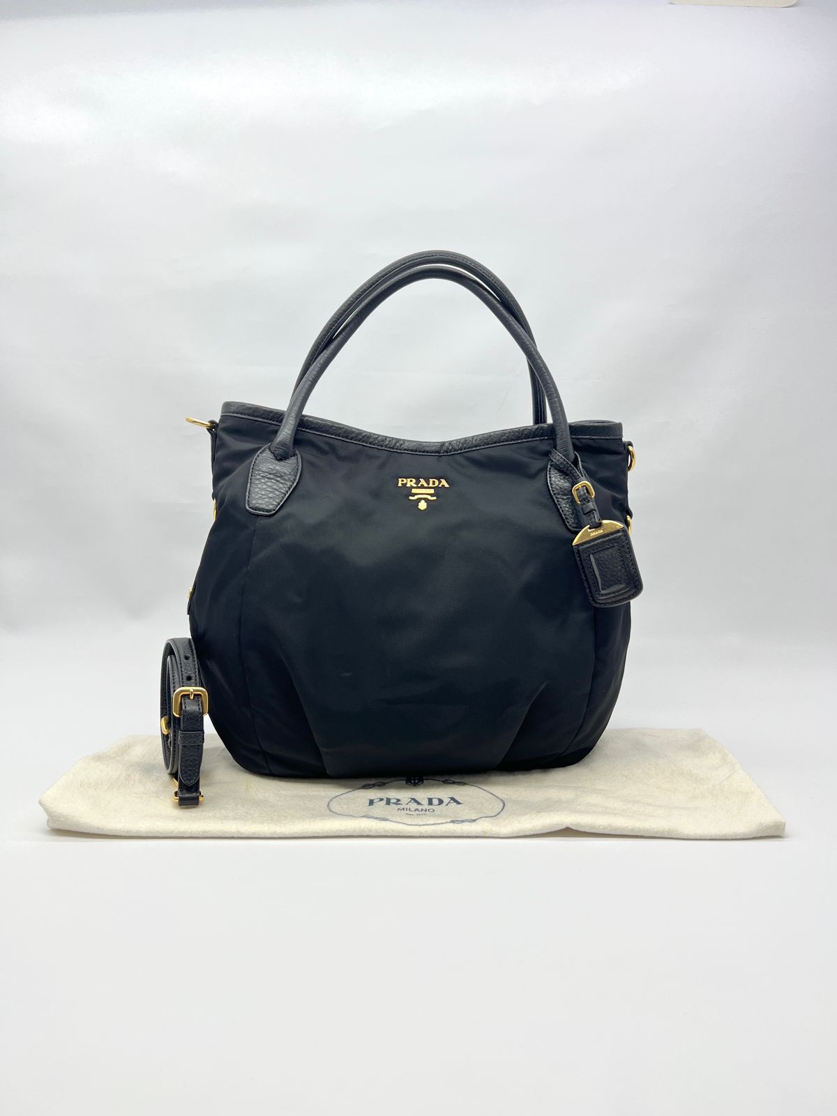 Shopping Tote Tessuto Nylon Black GHW