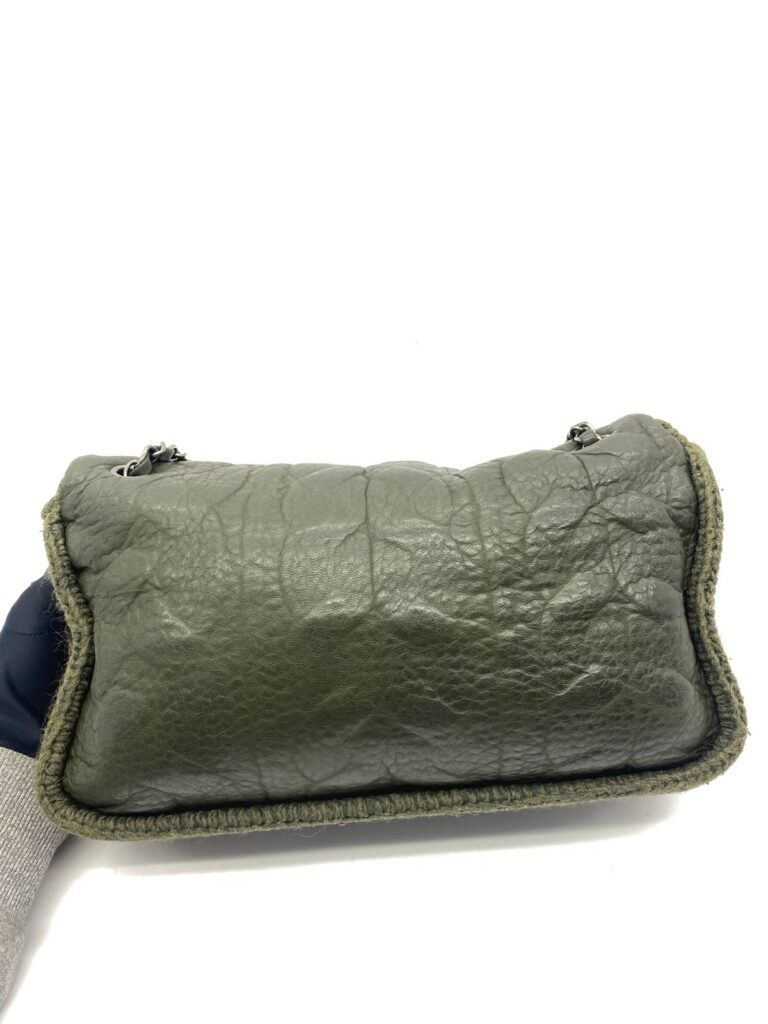 Edinburgh Chic Knit Flap Sheepskin Green Wool RHW