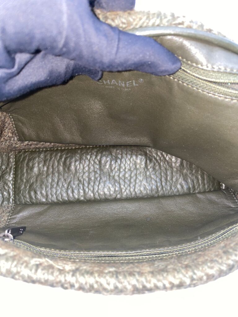 Edinburgh Chic Knit Flap Sheepskin Green Wool RHW