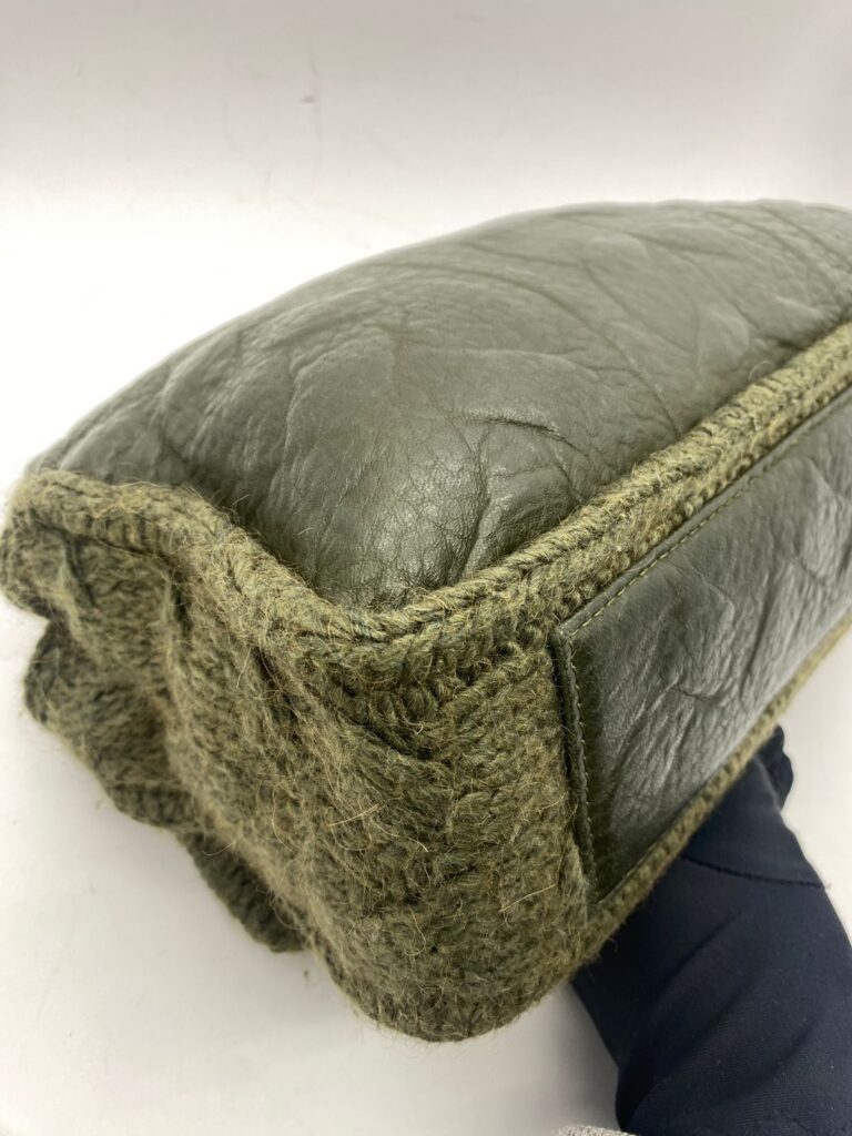 Edinburgh Chic Knit Flap Sheepskin Green Wool RHW