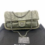 Edinburgh Chic Knit Flap Sheepskin Green Wool RHW