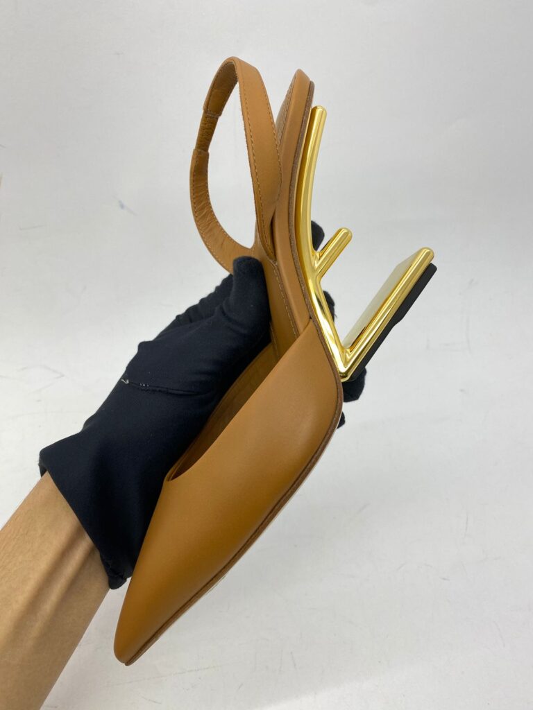 Frist Slingback Heels Caramello GHW