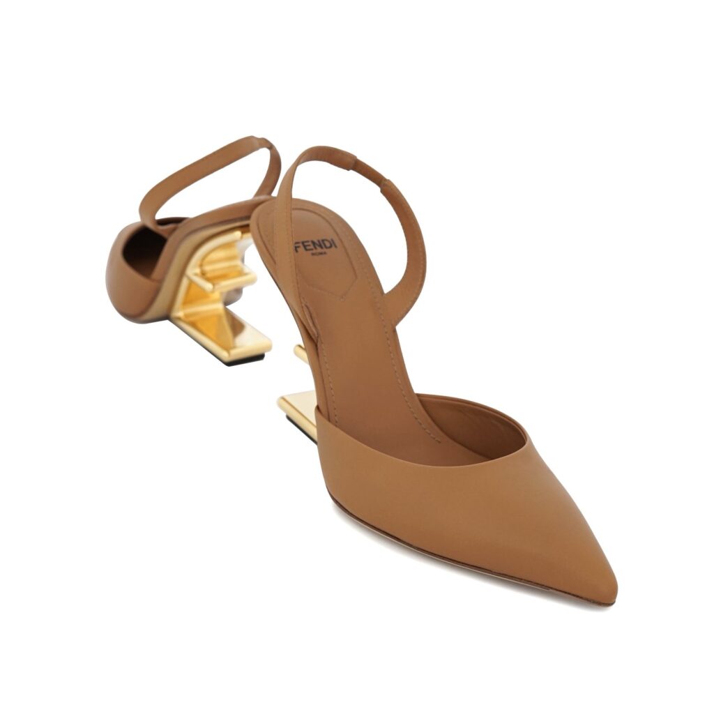 Frist Slingback Heels Caramello GHW