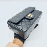 Mini Rectangle Lambskin Black GHW