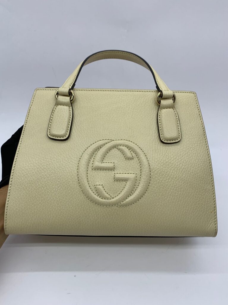 Soho Top Handle Leather White LGHSW