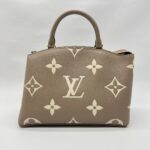 Petit Palais PM Monogram Empreinte Tourterelle Creme GHW