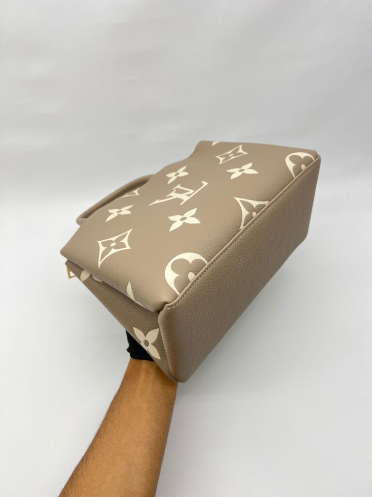 Petit Palais PM Monogram Empreinte Tourterelle Creme GHW