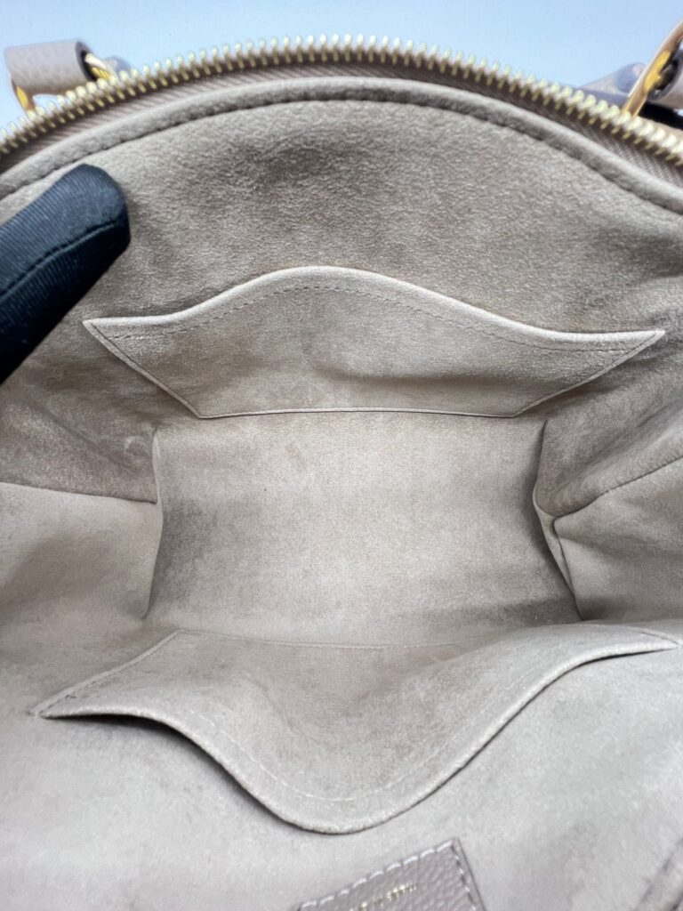 Petit Palais PM Monogram Empreinte Tourterelle Creme GHW