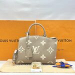 Petit Palais PM Monogram Empreinte Tourterelle Creme GHW