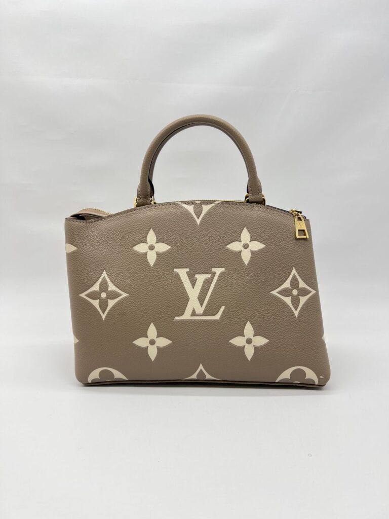 Petit Palais PM Monogram Empreinte Tourterelle Creme GHW