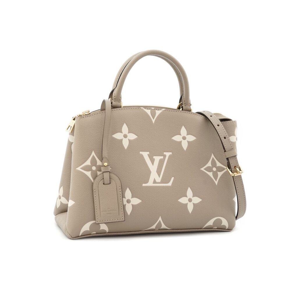 Petit Palais PM Monogram Empreinte Tourterelle Creme GHW