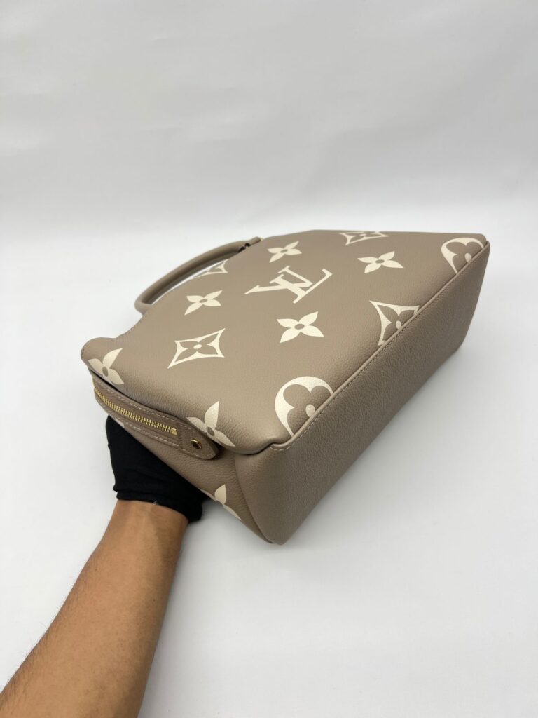 Petit Palais PM Monogram Empreinte Tourterelle Creme GHW