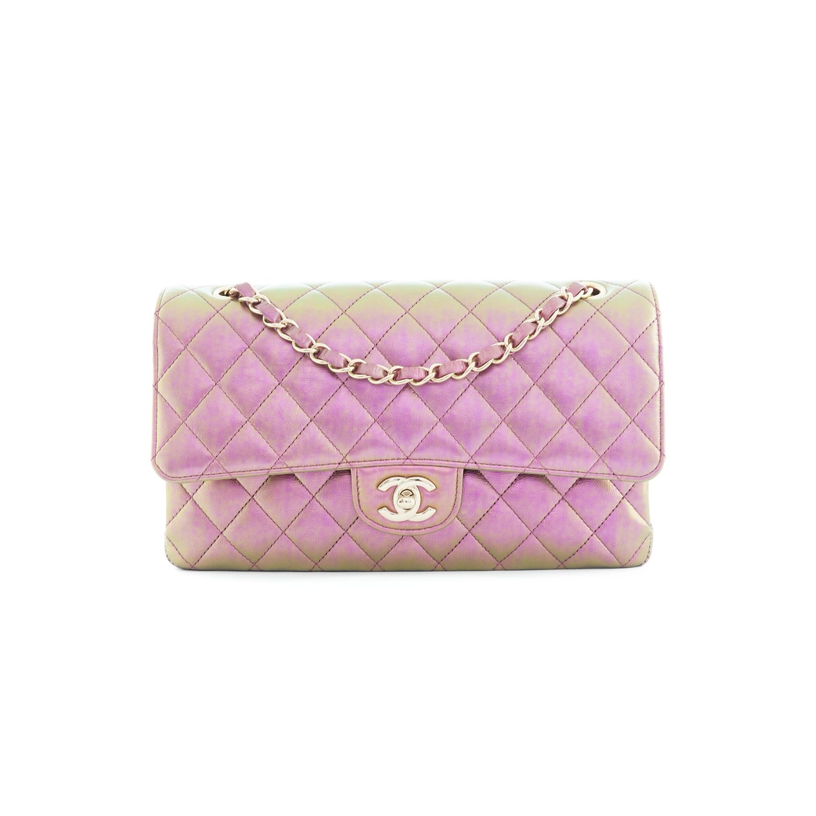 Medium Classic DFlap Lambskin Iridescent GHW