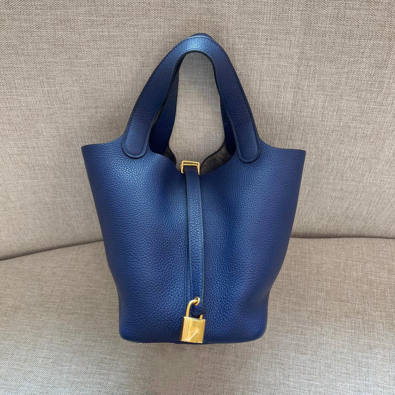 Picotin 18 Clemence Bleu Electric Gold Hardware #Y