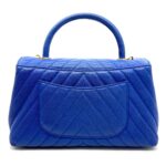 Coco Handle Medium Chevron Caviar Blue GHW