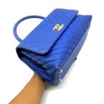 Coco Handle Medium Chevron Caviar Blue GHW