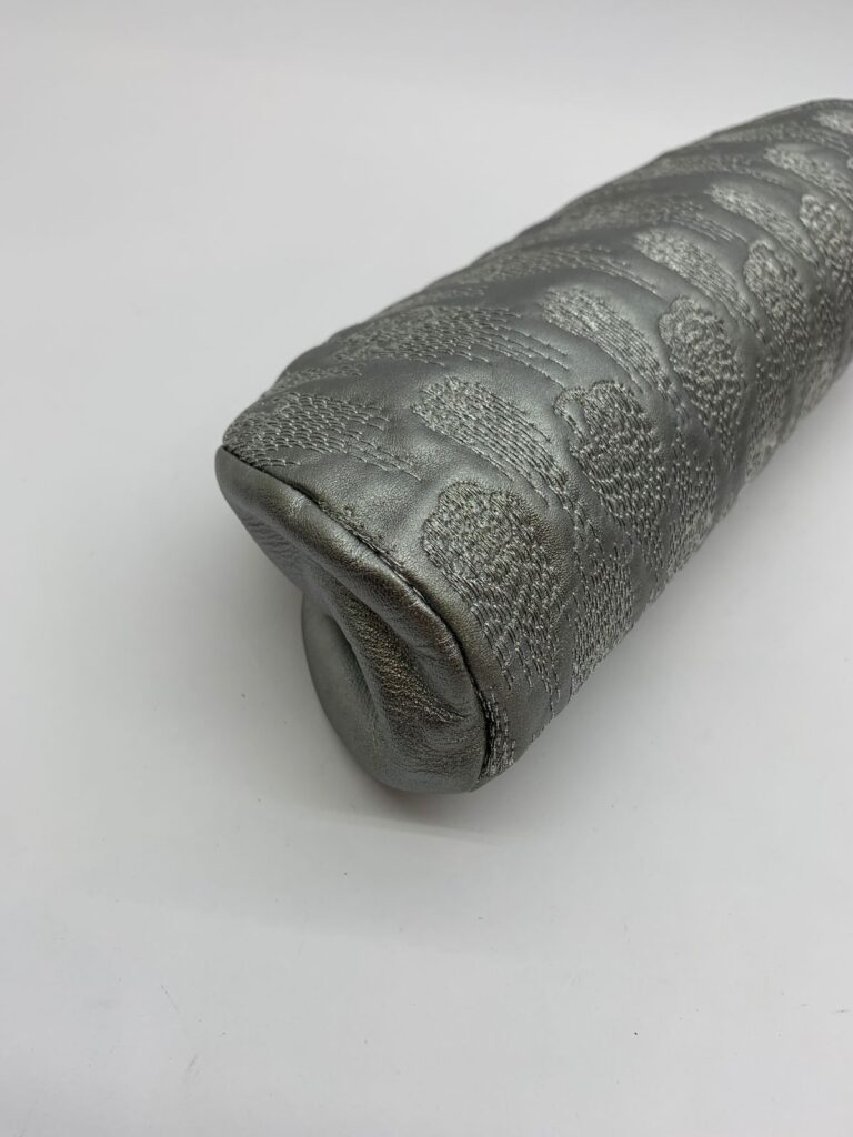 Timeless Clutch Metalic Embroidery Silver Calf SHW