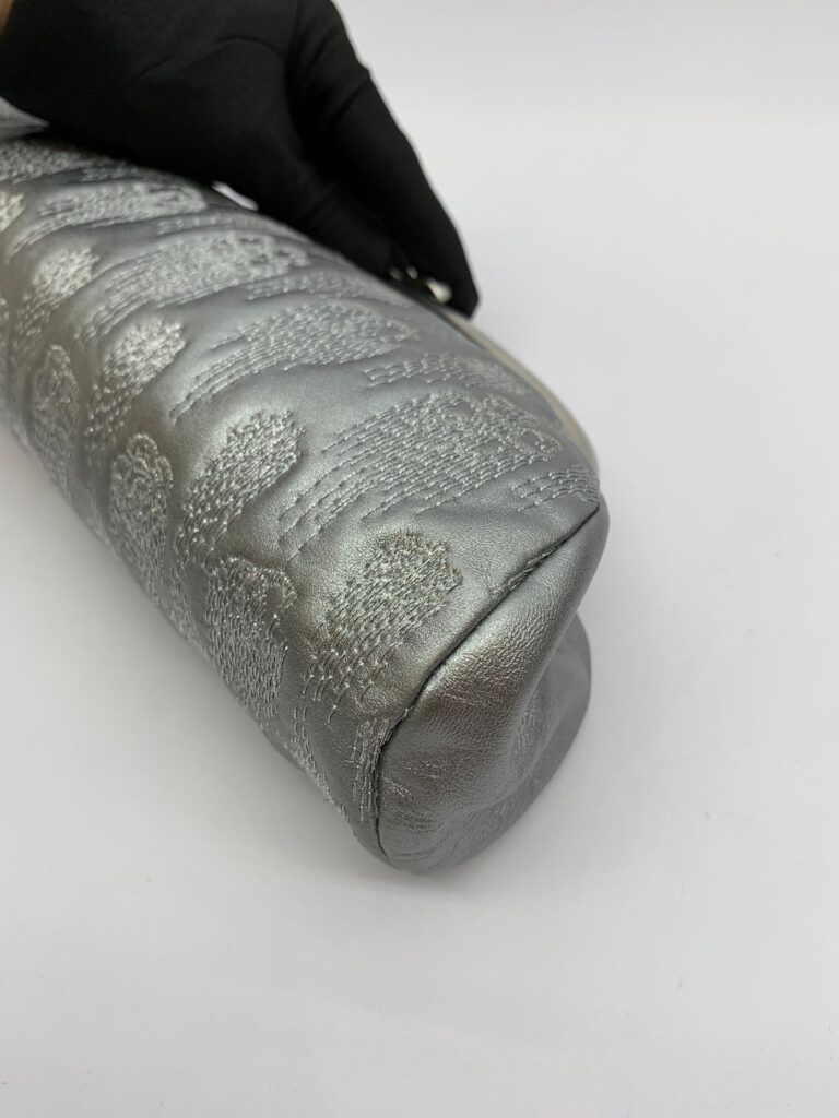 Timeless Clutch Metalic Embroidery Silver Calf SHW
