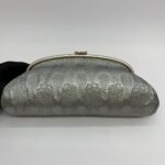 Timeless Clutch Metalic Embroidery Silver Calf SHW