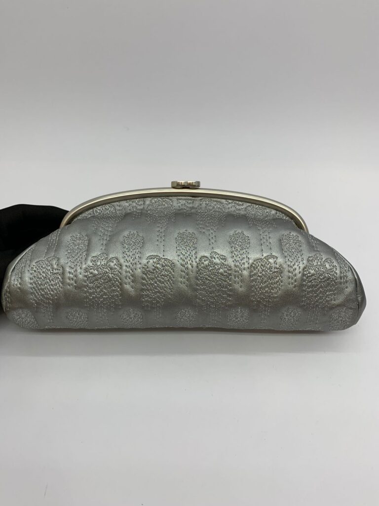 Timeless Clutch Metalic Embroidery Silver Calf SHW