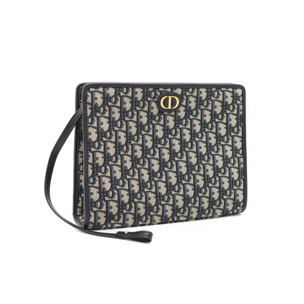 30 Montaigne Dea Pouch Canvas Oblique Navy GHW