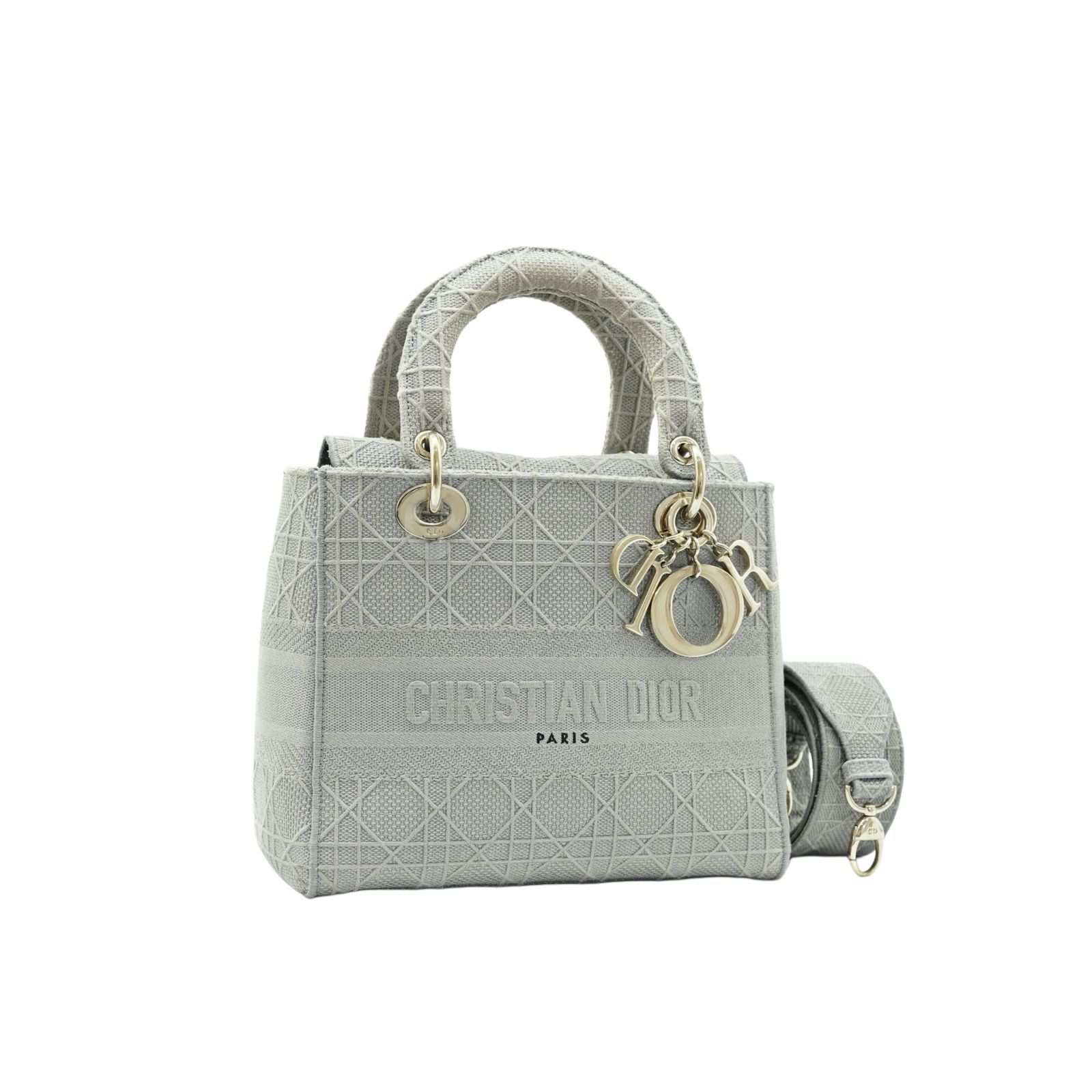 Lady Dior Medium Canvas Grey LGHW