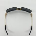 Sunglasses Rectangle Shield Frame Glasses Black Gold