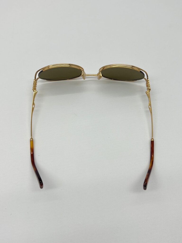 Logo Oval Sunglasses Brass Gold Dark Brown Gradient