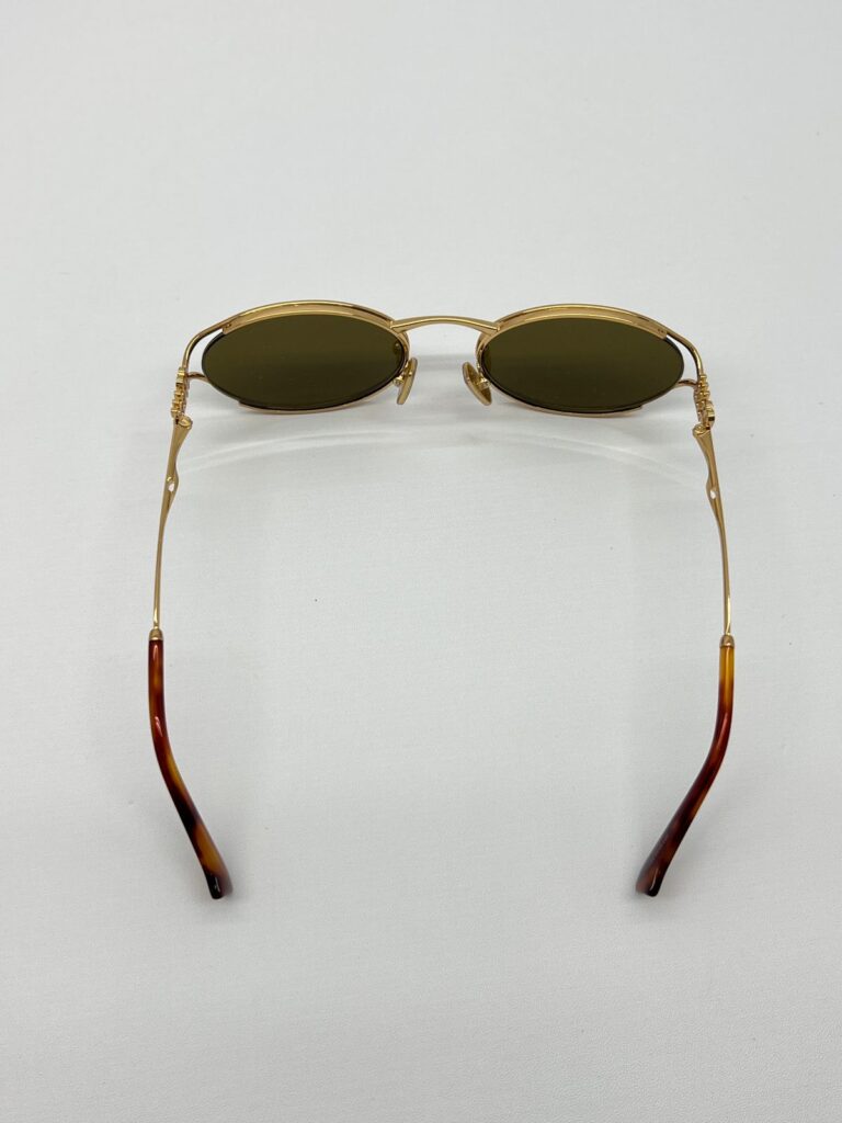 Logo Oval Sunglasses Brass Gold Dark Brown Gradient