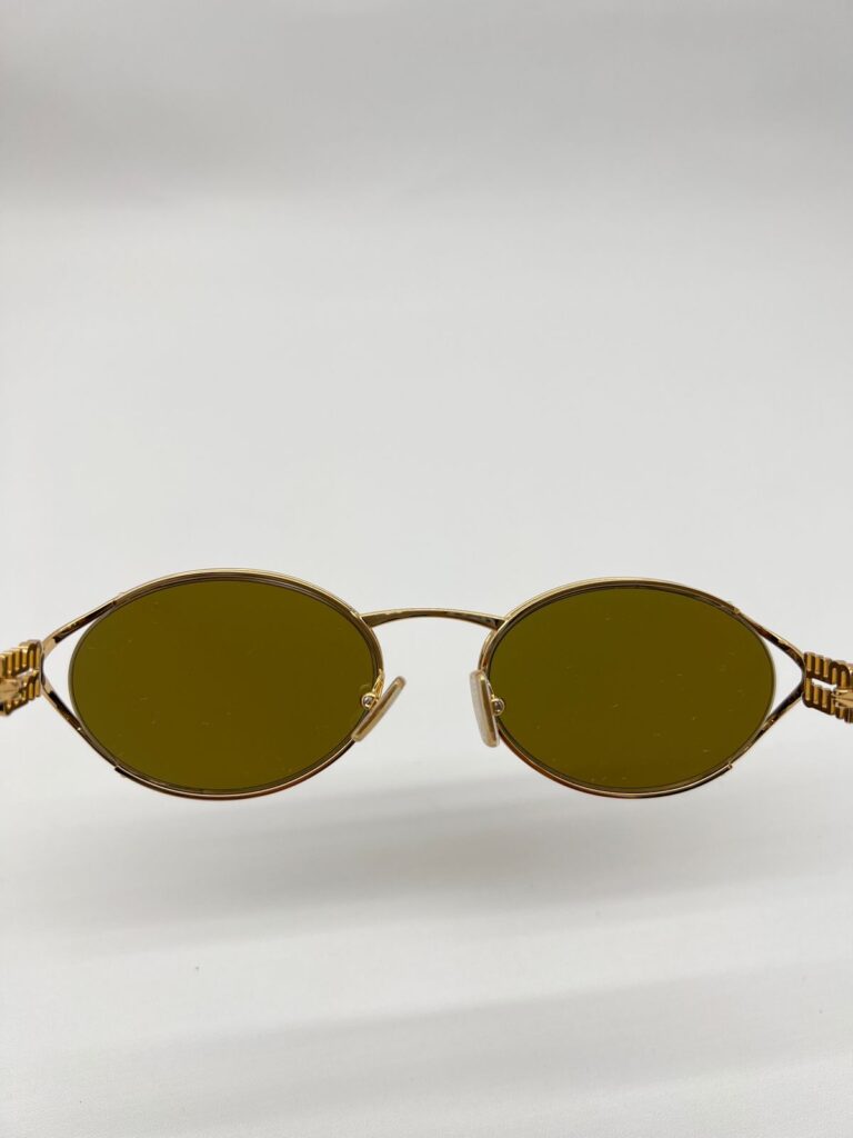 Logo Oval Sunglasses Brass Gold Dark Brown Gradient