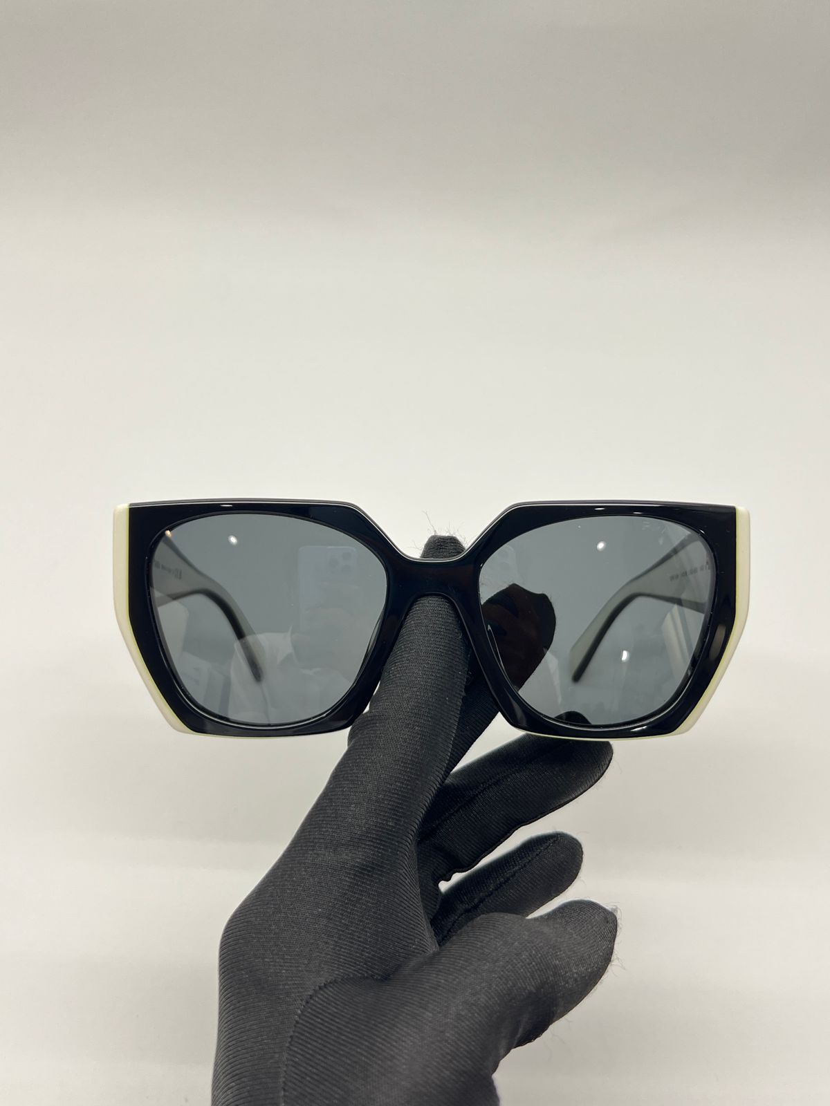 Prada Glasses Black White/Slate Grey Lens