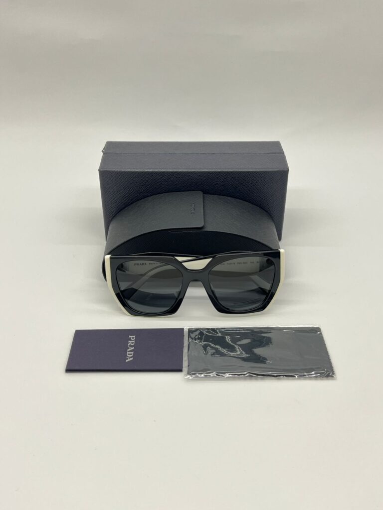 Prada Glasses Black White/Slate Grey Lens