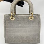 Lady Dior Medium Canvas Grey LGHW