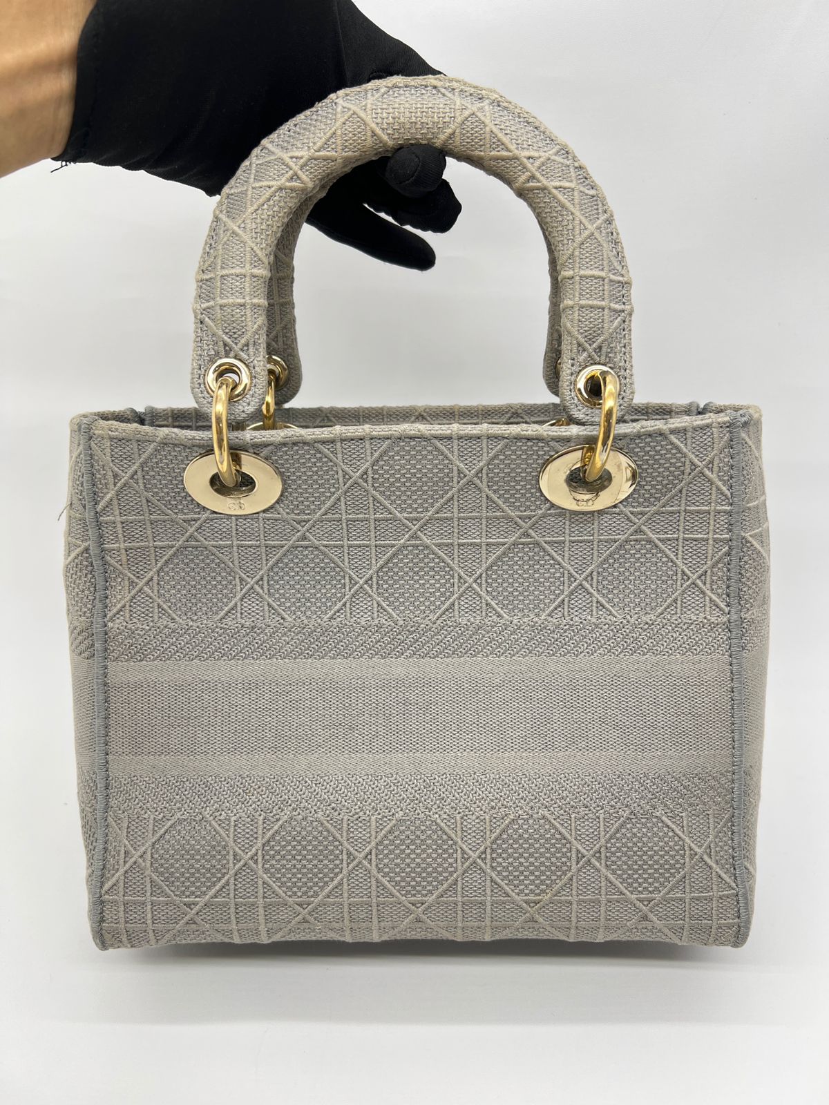 Lady Dior Medium Canvas Grey LGHW