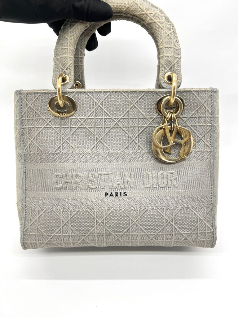 Lady Dior Medium Canvas Grey LGHW