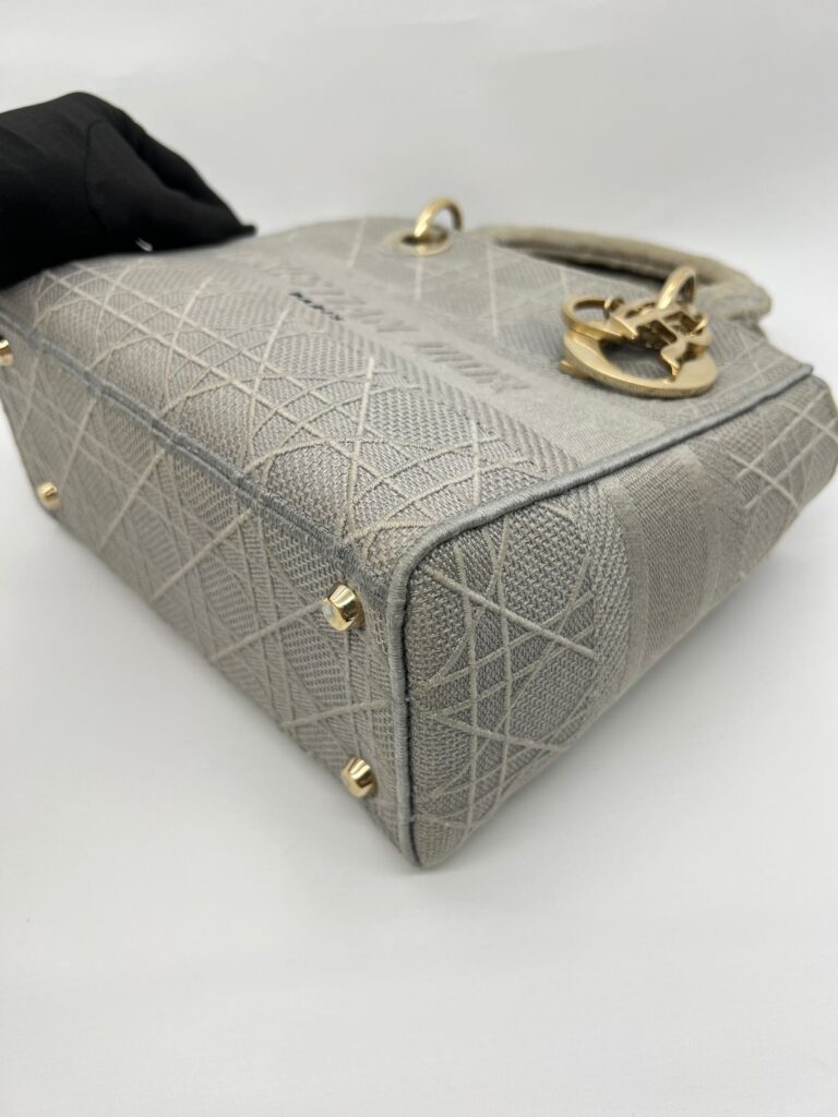 Lady Dior Medium Canvas Grey LGHW