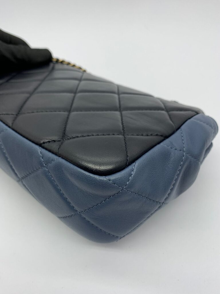 Flap Tricolor Lambskin Black Blue GHW