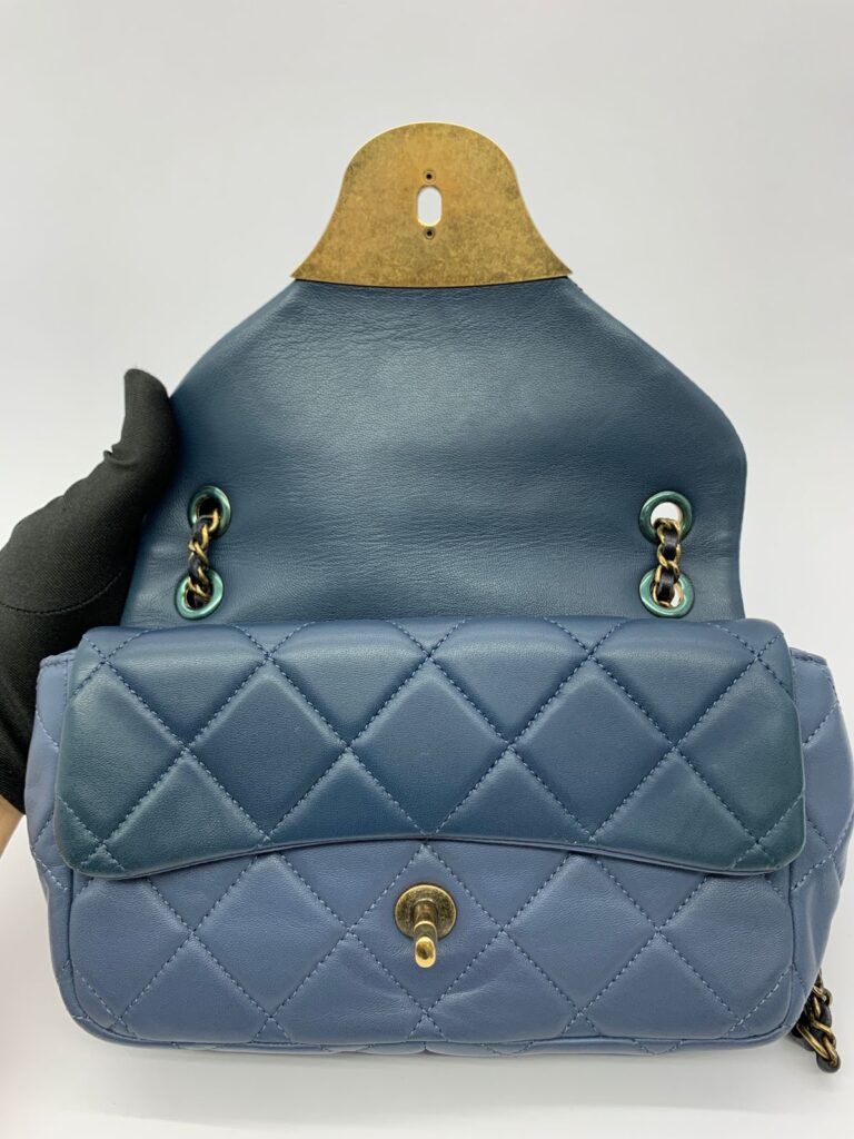 Flap Tricolor Lambskin Black Blue GHW