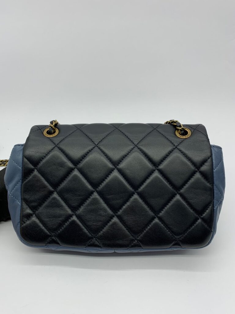 Flap Tricolor Lambskin Black Blue GHW