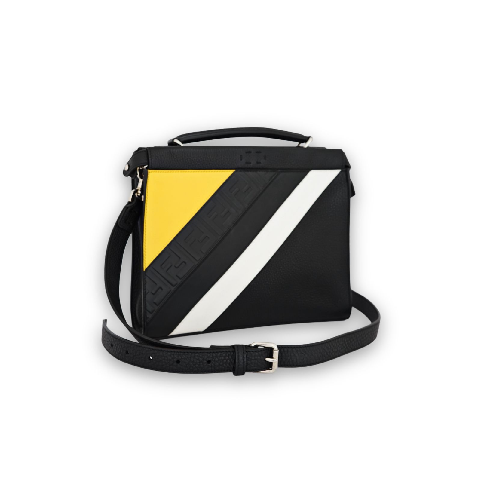 Peek A Boo Fit Bag Black White Yellow SHW