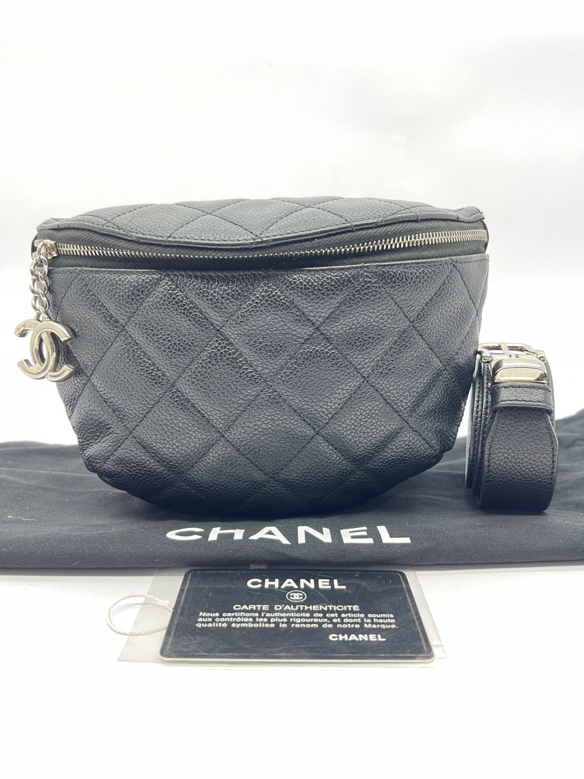 Waist Bag Caviar Black SHW