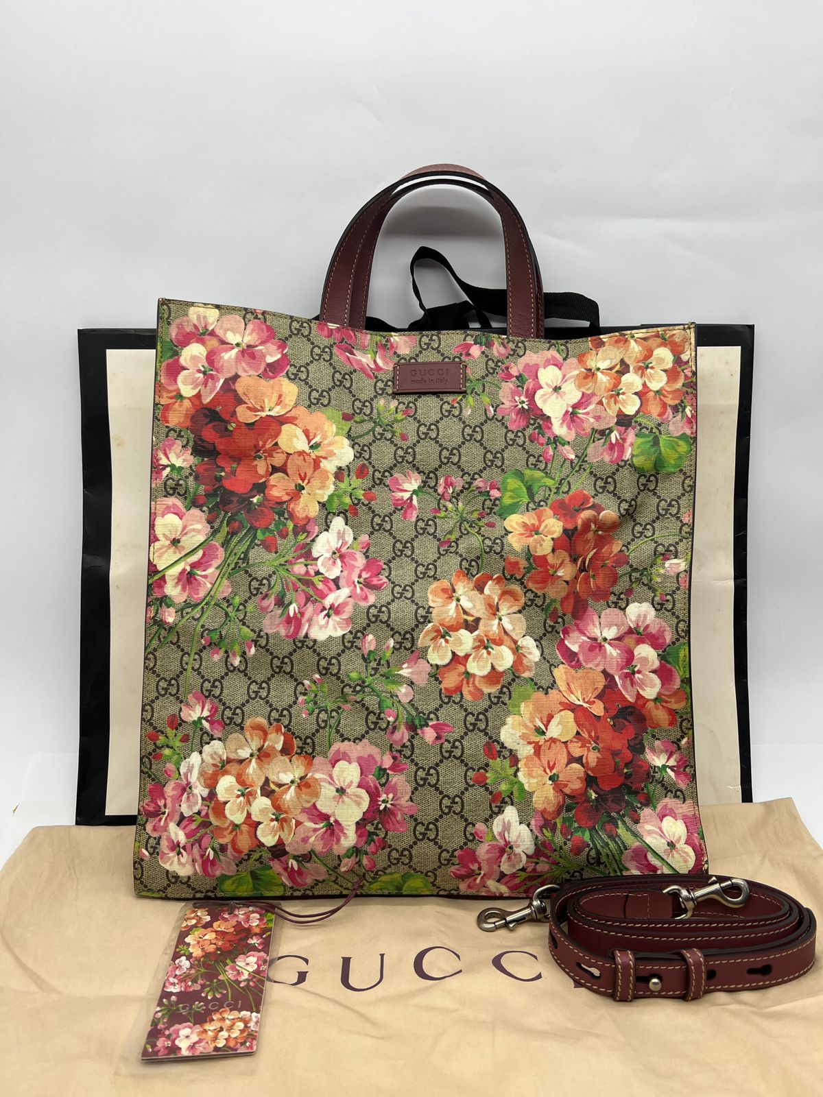 Soft Tote Bag GG Supreme Blooms SHW