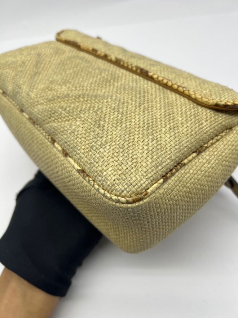 Marmont Small Raffia Elaphe Natural GHW