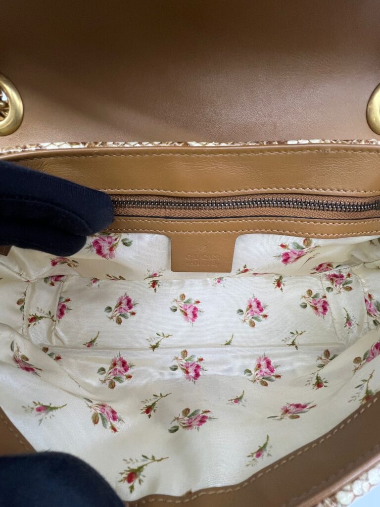 Marmont Small Raffia Elaphe Natural GHW